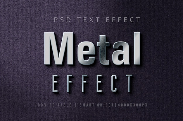 3d Silver Metal text effect