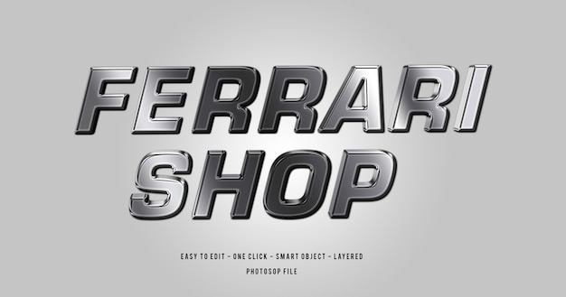 3d silver mockup font alphabet text effect