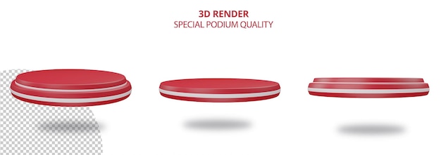 PSD 3d simple elegant red white podium