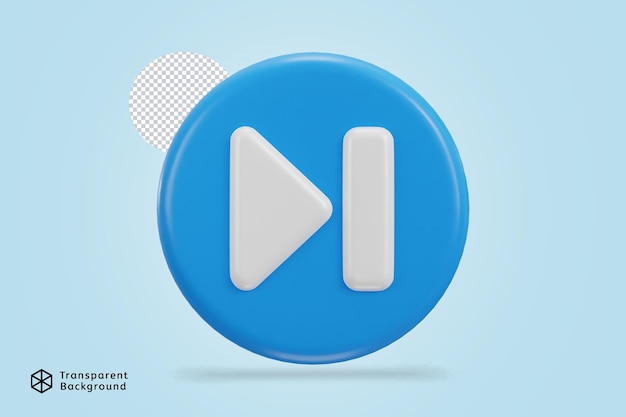 PSD 3d skip next music or video play 3d icon illustration