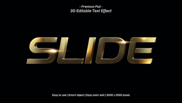 3D Slide Editable Text Effect