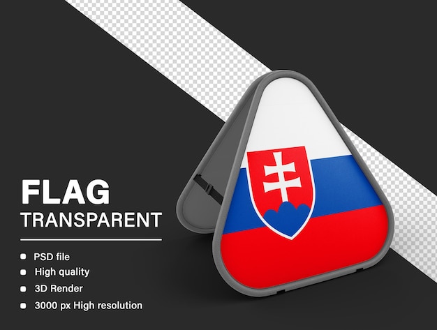 PSD 3d slovakia flag isolated on transparent background