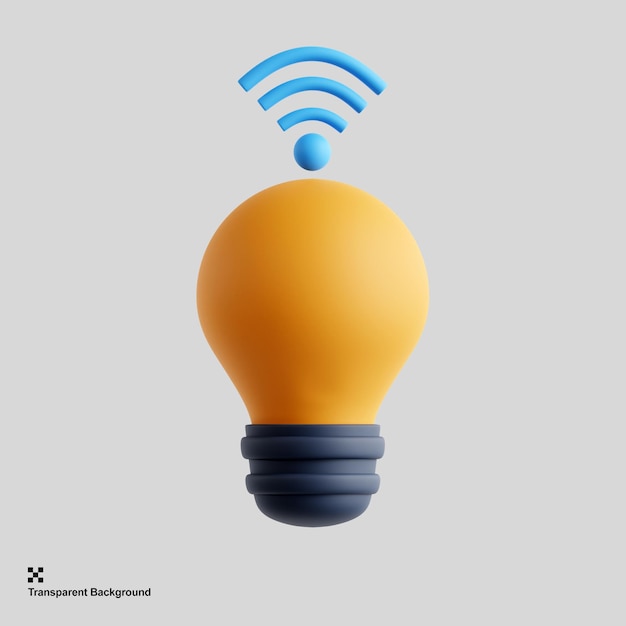 3d smart bulb icon