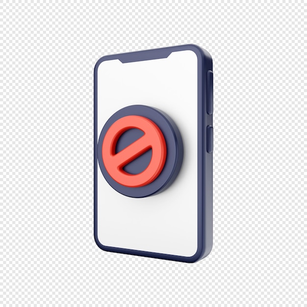 3d smartphone icon illustration block ads system