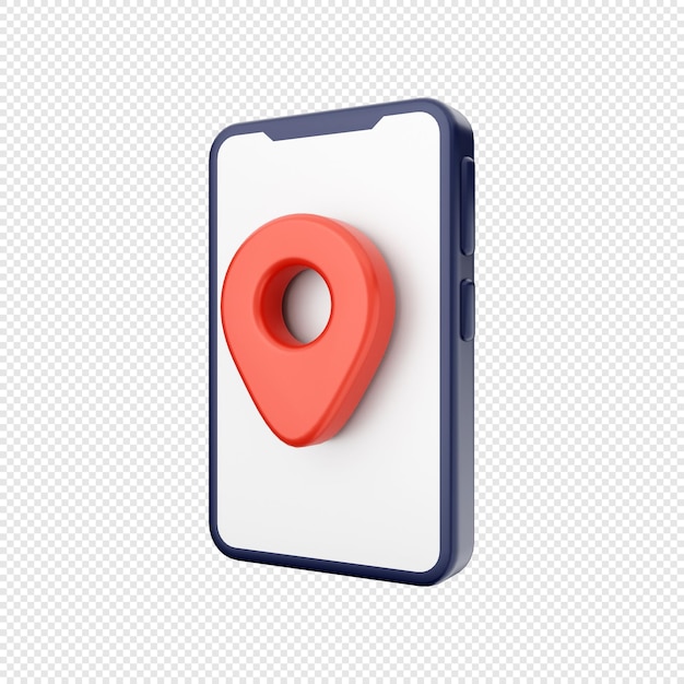 3d smartphone icon illustration gps map location