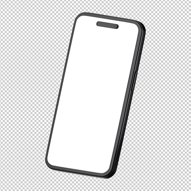 3d smartphone mockup with empty white screen. Phone front view template. Communication template