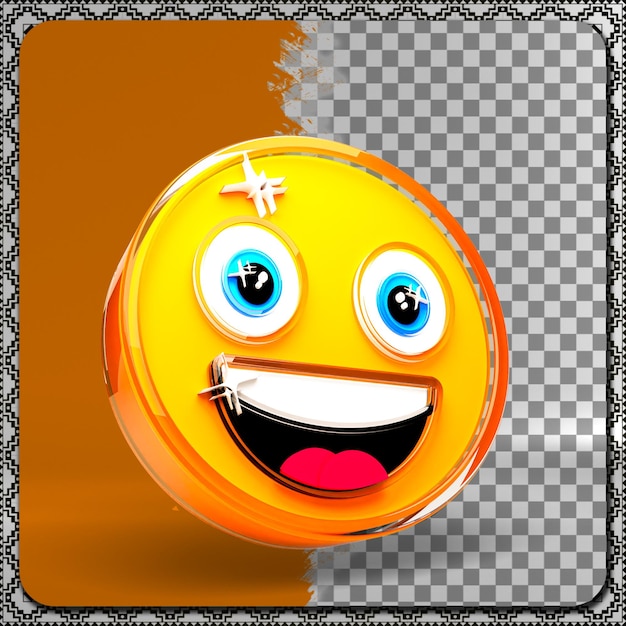 PSD 3d smiling emoticon icon transparent this 3d emoticon icon features a cheerful and smiling