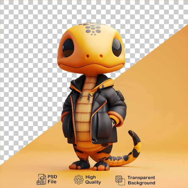 3d snake character isolated on transparent background include png file