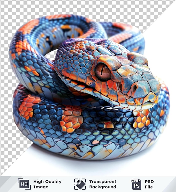 PSD 3d snake character isolated on transparent background psd