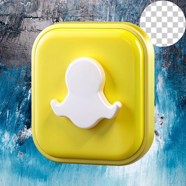 PSD 3d snapchat icon logo on transparent background