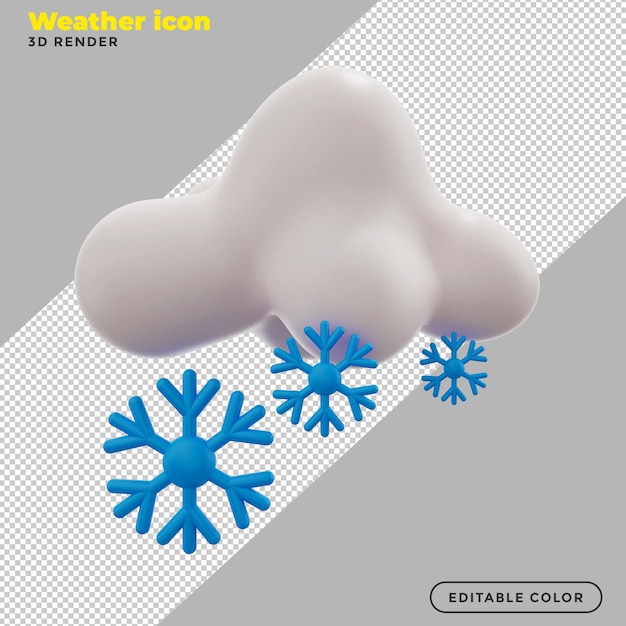 3d snowing weather icon