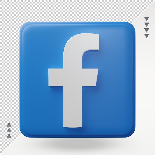 PSD 3d social media facebook icon rendering front view