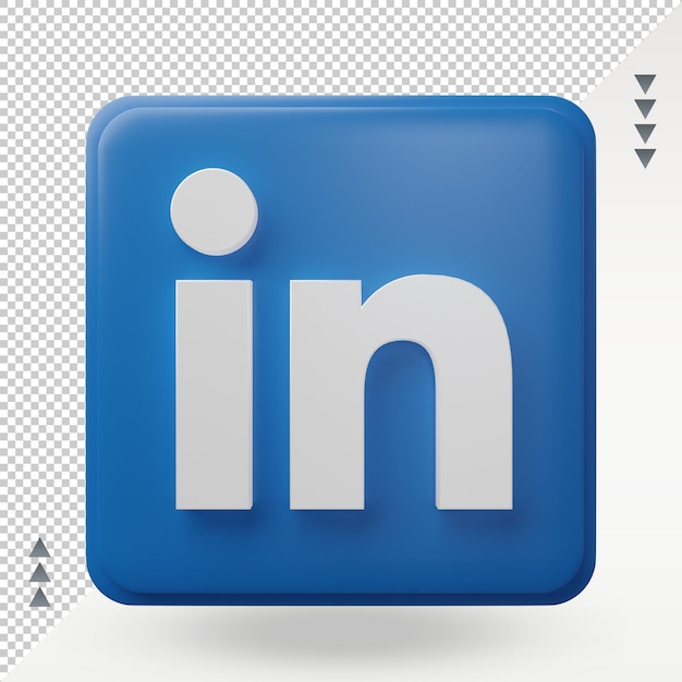 3d social media LinkedIn icon rendering front view