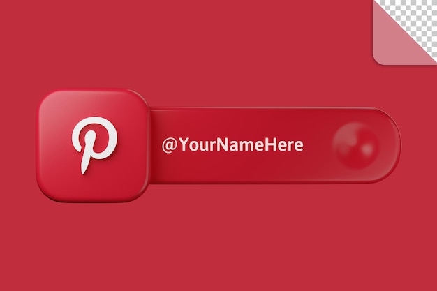 3d social media pinterest icon