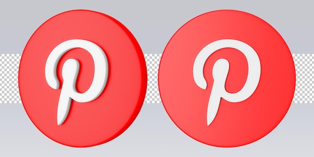 3d social media pinterest icon