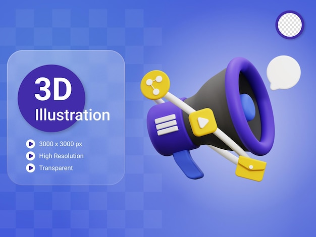 3d social media share icon