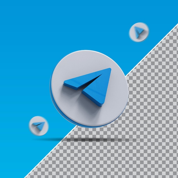 3d social media telegram icon