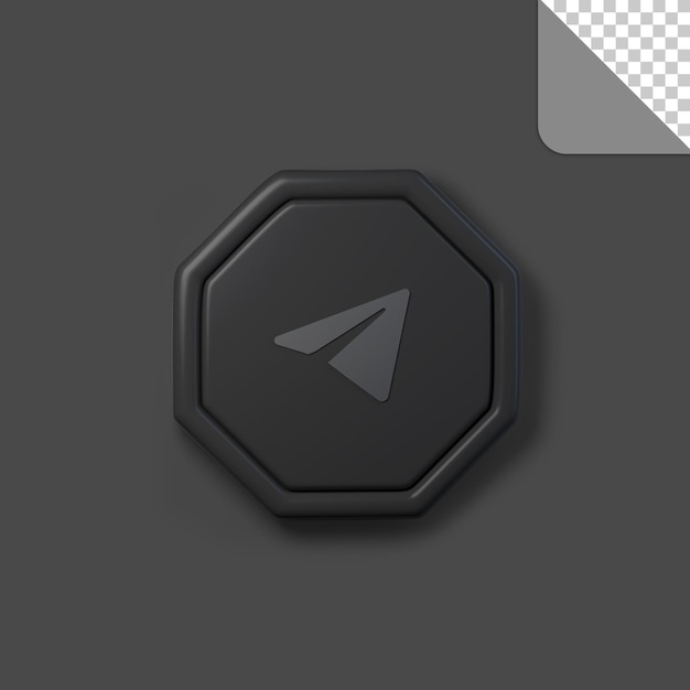 3d social media telegram icon