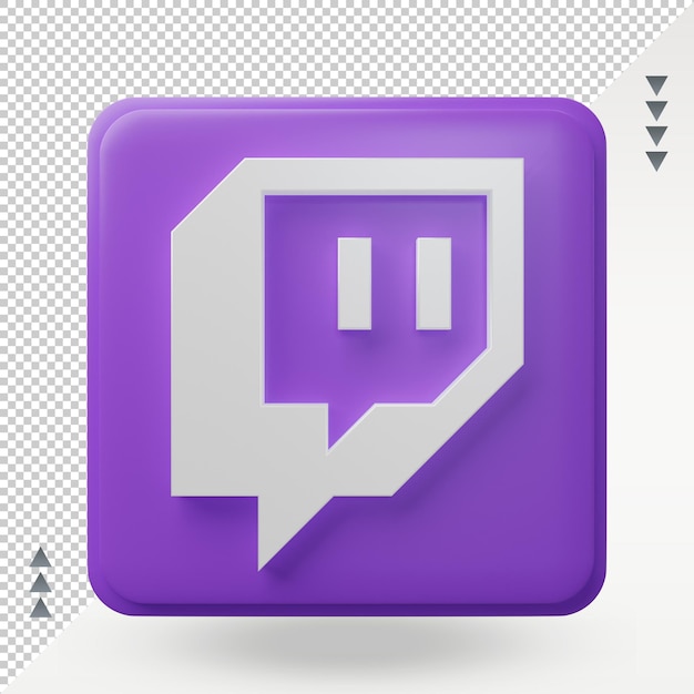 3d social media Twitch icon rendering front view