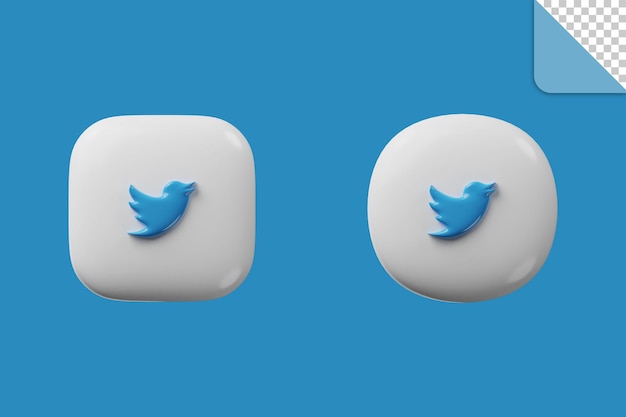 3d social media twitter icon