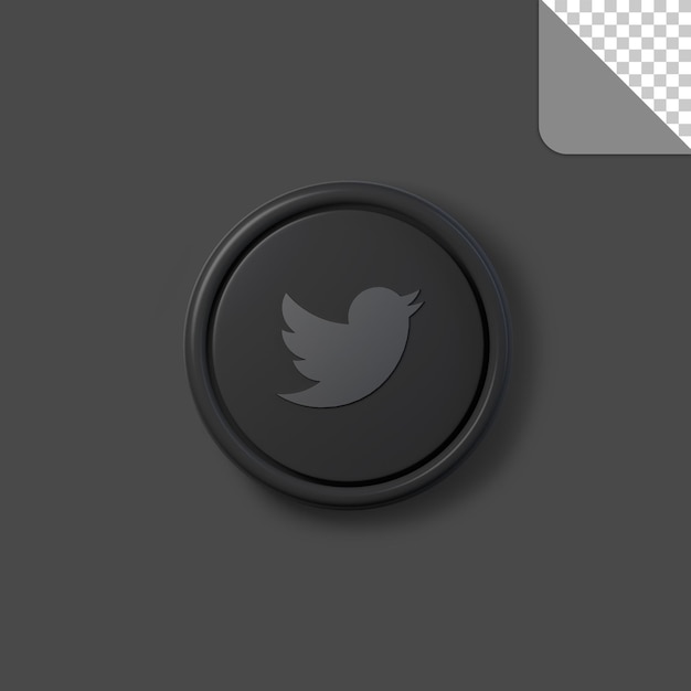 3d social media twitter icon