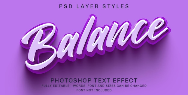 3d solid purple editable text style effect