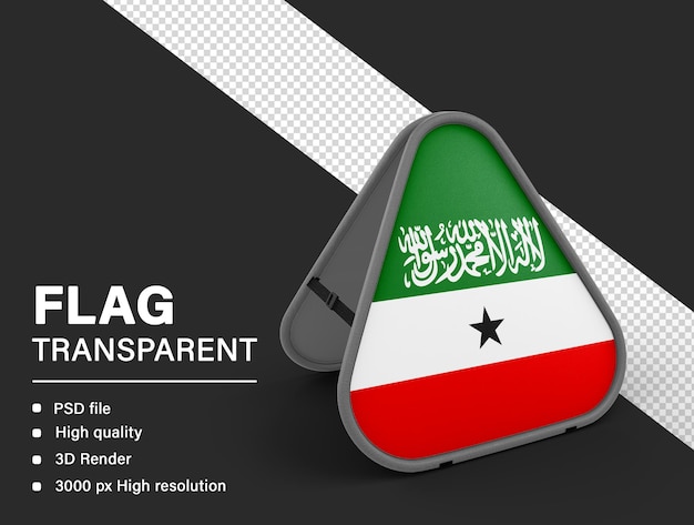 3D Somaliland flag isolated on transparent background