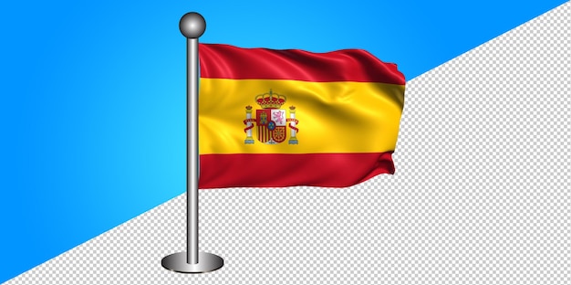 PSD 3d spain flag icon - badge png - transparent background