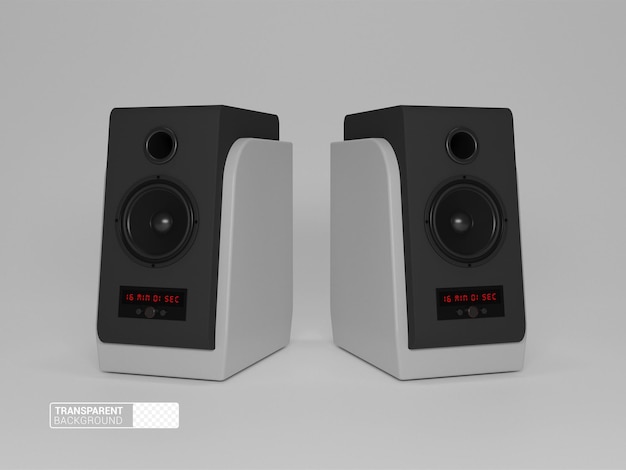 3d speaker mockup with transparent background