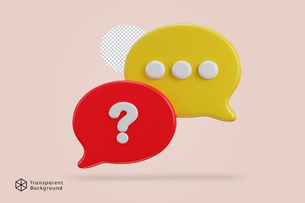 3d speech bubble with FAQ icon vector illustration