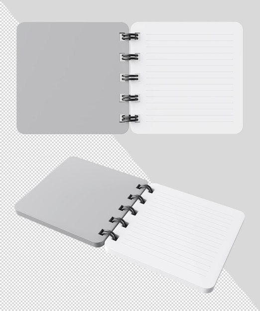 3D spiral notebook with blank pages