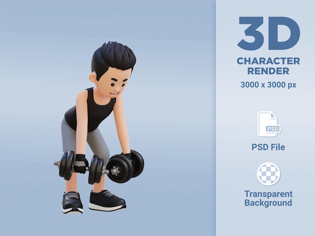 3D Sportsman Character Building Shoulder Strength with Overhead Press Workout