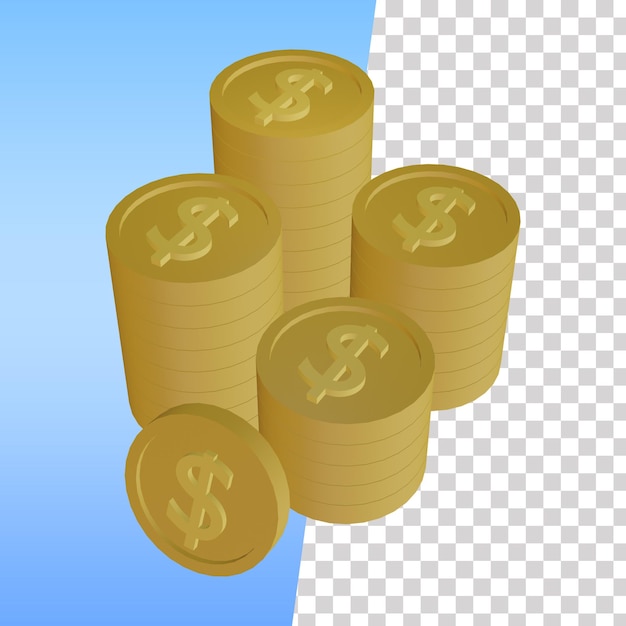 3D Stacked Coins Icon