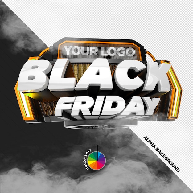 3d stamp for black friday composition product sales