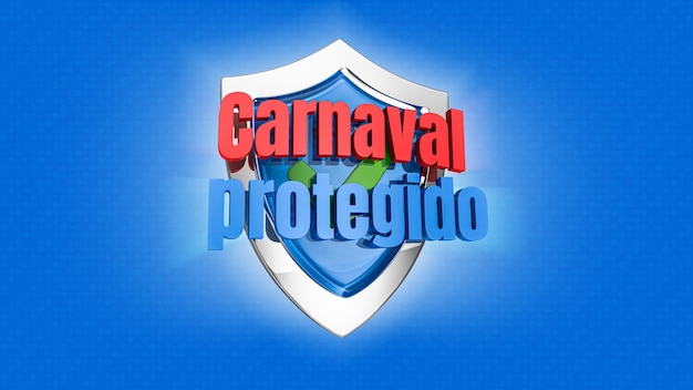 3d stamp in portuguese protected carnival for composition