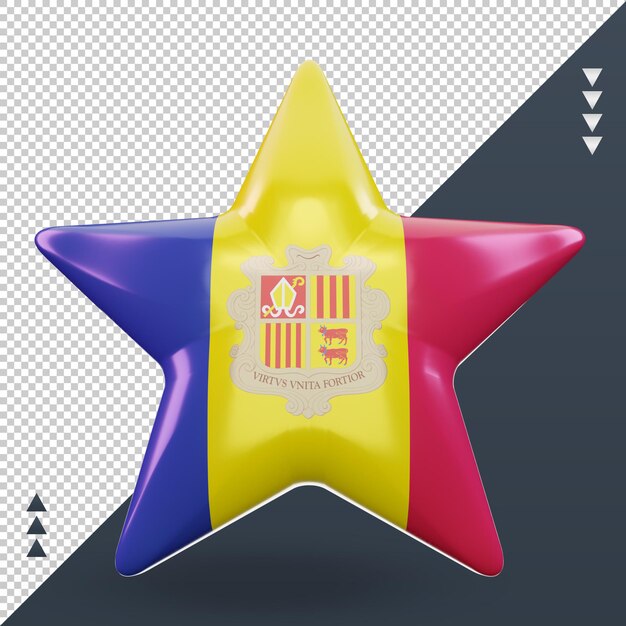 3d star Andorra flag rendering front view