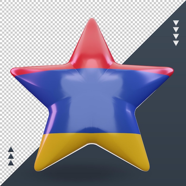 3d star Armenia flag rendering front view