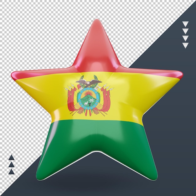 3d star Bolivia flag rendering front view