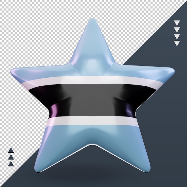 3d star Botswana flag rendering front view