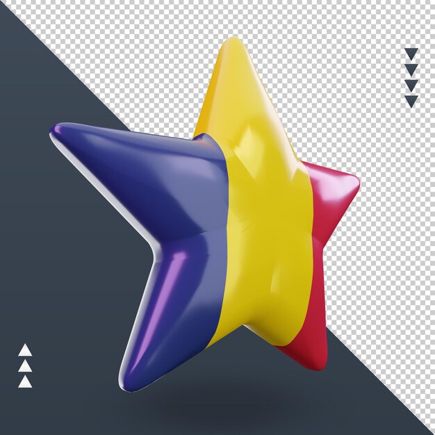 3d star Chad flag rendering left view