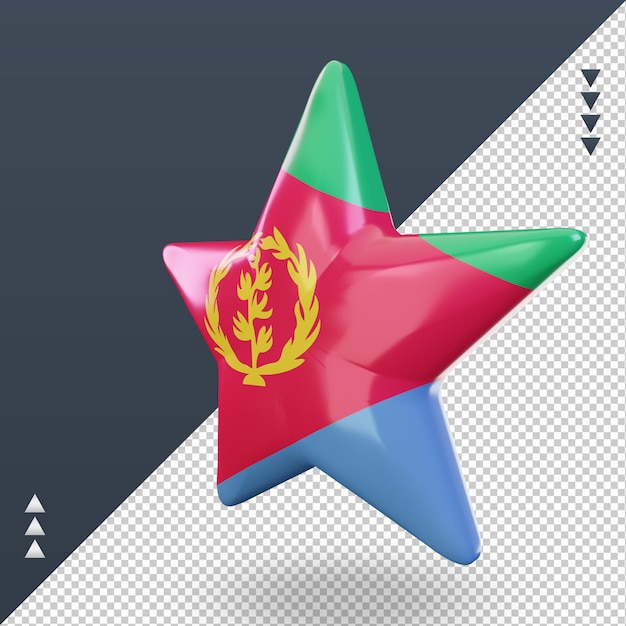 3d star Eritrea flag rendering right view