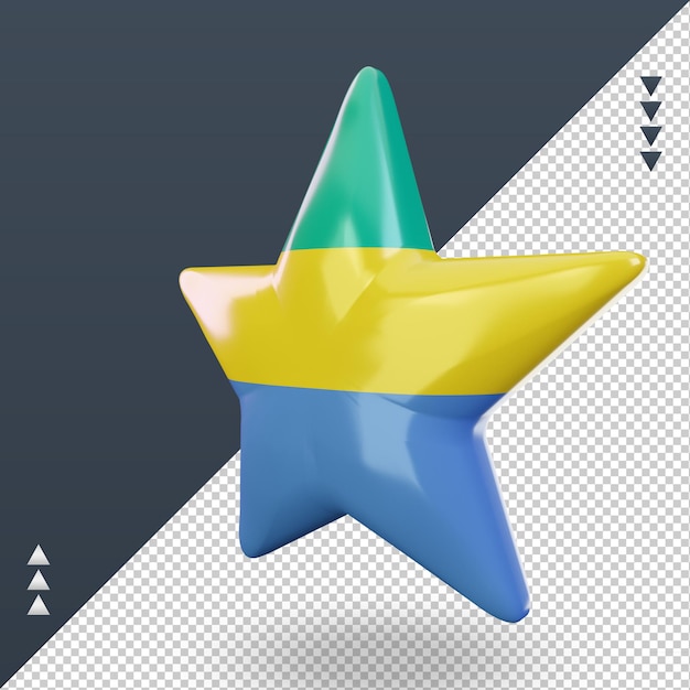 3d star Gabon flag rendering right view