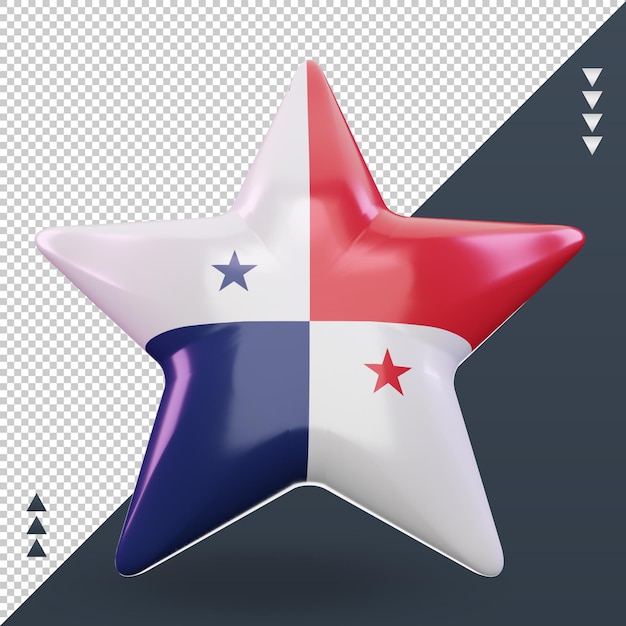 3d star Panama flag rendering front view