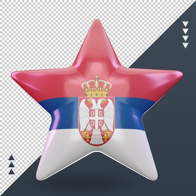 3d star Serbia flag rendering front view