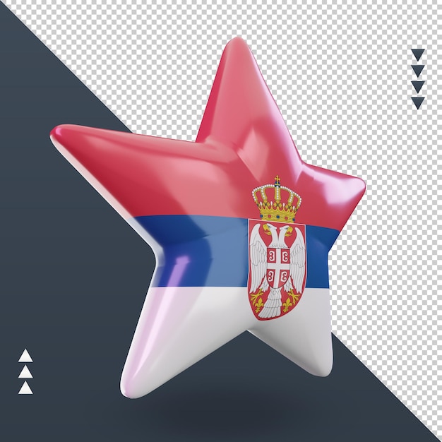 3d star Serbia flag rendering left view