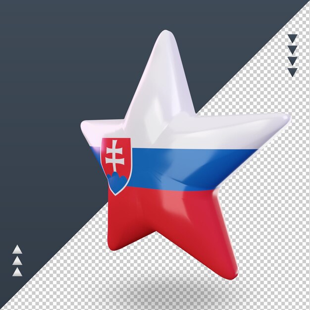 PSD 3d star slovakia flag rendering right view