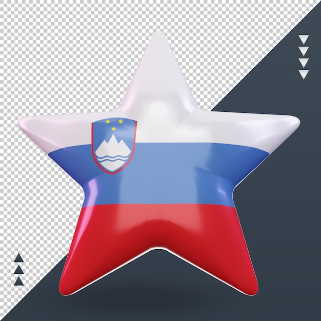 PSD 3d star slovenia flag rendering front view