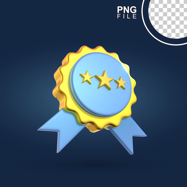 3D Starry Award Badge