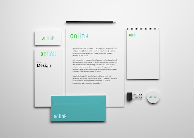 3d stationery mockup