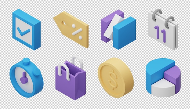 PSD 3d statistics icons